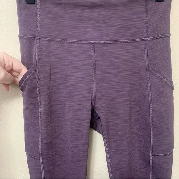 Lululemon Invigorate High-Rise Crop 23" in Heathered Black Currant Purple Size 4 - Picture 4 of 14